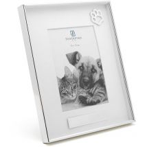 Cornice de foto de ricordo per animali domestici con la stampa de la zampa 10x15 pp laccato argento pp - Zilverstad