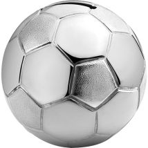 Tirelire ballon de football en zinc plaqué argent – Décoration murale – Zilverstad