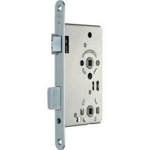 SSF - Zimmertür-Einsteckschloss bad 20/ 55/78/8 mm din rechts Edelstahl abgerundet Klasse 3 Zinkdruckguss