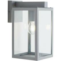 Forum Hestia Glass Panel Outdoor Wall Lantern Silver IP44