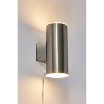 Forum Eldon Solar 3000k led Outdoor Up Down Wall Lamp Satin Steel IP44
