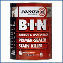 Zinsser - bin Primer Sealer - Stain Killer Paint - White - 1L