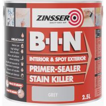 Zinsser - ZN7020353C1 b.i.n Primer, Sealer & Stain Killer Paint Grey 2.5 litre ZINBING25L