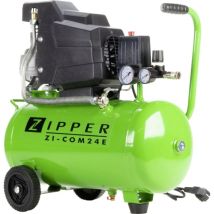 Zipper ZI-COM24E Kompressor 24L – 8 bar – 165 l/min – 1100 W – 97 dB – Druckluftwerkzeug für Werkstatt und Heimwerker