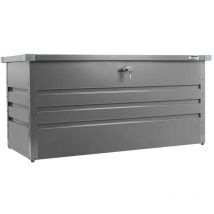 Zipper - Contenedor caja jardin de metal gris 132x61x62 cm cremallera zi-gab132an