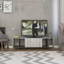 Decortie - Zitano Modern tv Stand Multimedia Centre tv Unit Ancient White Anthracite Grey With Storage Cabinet 160cm - Anthracite Grey