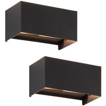 ZMH 2 pcs Appliques Murales Intérieures - Lampe Murale Extérieure Noire à LED, Étanche IP65, Lumière Blanche Chaude Réglable G9,Projecteur Mural à