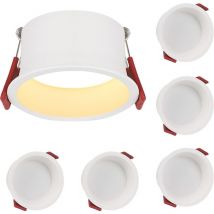 Lot de 5 spots led encastrables pour pièces humides - 5 w - 3000 k - Blanc chaud - IP44 - Pour salle de bain - Éclairage pour pièces humides - Salon