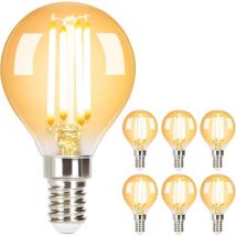 6 Ampoules led E14 4W eq 40W, Vintage Edison Blanc chaud 2700K G45 Ampoule à filament économie d'énergie pour Maison hôtel - ZMH