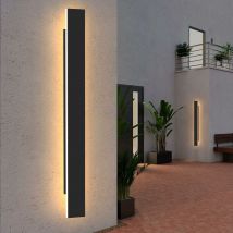 Applique murale d'extérieur led - 26W lampe d'extérieur noir 3000K IP65 étanche longue lampe d'extérieur 100CM villa applique d'extérieur en