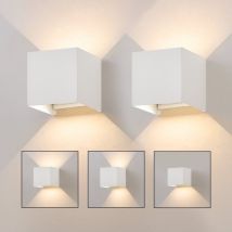 Applique murale led Extérieur Lampe -up down Luminaire extérieure 5W Spot mural intérieur Ip65 Etanche Lampe couloir Cage d'escalier ,blanc 2ER - ZMH