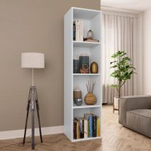 ZMH - Bibliothèque/Meuble tv Blanc 36x30x143 cm Bois d'ingénierie