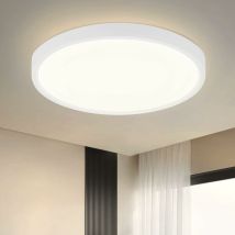 Plafonnier led Cuisine - 15W Lampe de salle de bain Blanc neutre Plat Ø22cm Plafonnier de chambre IP44 Etanche Lampe de cuisine Blanc Lampe de