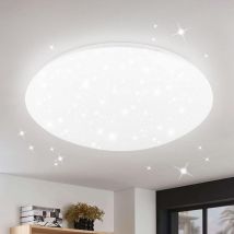 ZMH Plafonnier LED Luminaire Plafonnier Chambre à coucher - 18W Chambre à coucher Ciel étoilé Blanc froid Ø30cm Rond Salle de bain Plafonnier IP44