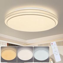 Plafonnier led Chambre à coucher - 23W Lampe de chambre à coucher Dimmable avec télécommande Ø27cm Lampe de couloir Ciel étoilé Rond Plafonnier Lampe
