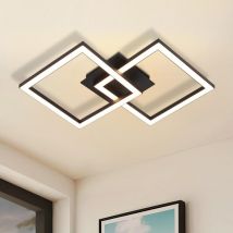 Plafonnier Led Salon : 24W Salon Noir Chambre à coucher Moderne Design Chambre à coucher Plafonnier Cuisine Géométrique Blanc Chaud pour Cuisine Hall