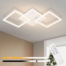 Lampe de plafond led Lampe de plafond de salon - 32W Dimmable Lampe de salon Moderne Design Noir Lampe de cuisine avec télécommande Lampe de couloir