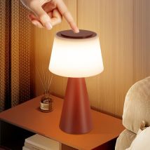 Lampe de table à piles Lampe de chevet led 2ER- 3600mhA Lsans fil Lampe tactile à intensité variable avec batterie rechargeable usb Rouge Lampes de