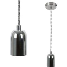 Lampe suspension vintage, douille de lampe E27 chrome Edison cord pendant suspension industrielle avec lampe à baldaquin en cuivre idéale pour salon,