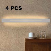 4PCS Led Applique Murale Intérieure - 60CM Lampe de Couloir 3000K Blanc Chaud Moderne 31W Plafonnier Blanc Lampe de Lit Plafonnier pour Couloir