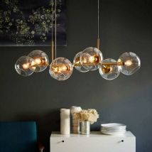 ZMH - led suspension lampe table à manger avec boule de verre à 8 flammes lampe de salle à manger couronne lampe led salon lampe chambre lampe lampe