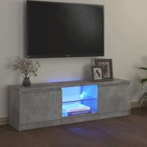 ZMH - Meuble tv avec lumières led gris béton 120x30x35,5 cm
