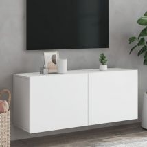 ZMH - Meuble tv mural blanc 100x30x41 cm
