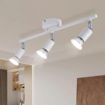 Plafonnier led 3 Ampoules Spots de Plafond - Plafonnier GU10 Spot de Plafond Blanc Orientable à 330° Lampe Industrielle Chambre Salle à Manger sans
