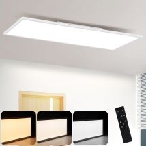 Plafonnier led à intensité variable dimensions 120 x 30 cm avec télécommande Lampe moderne pour salon panneau de plafond de 48 w produisant 3840 lm