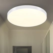 ZMH Plafonnier LED Blanc Plafonnier - 12W Lampe de salle de bain Blanc chaud Lampe de cuisine Plat IP44 Etanche 21cm Rond Moderne Lampe de couloir