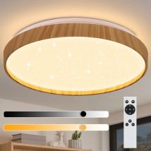 Plafonnier led Dimmable - Ciel étoilé en Bois Environ 40cm Luminosité et Température de Couleur Réglable avec Télécommande Lumière Chambre Enfants