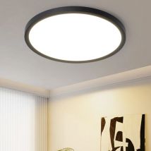 Plafonnier led Lampe de plafond plate - Lampe de chambre à coucher 18CM Lampe de salle de bain 15W Noir Éclairage de plafond Lampe de couloir
