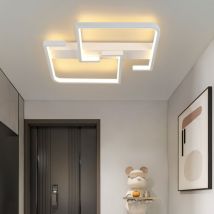 Plafonnier led moderne blanc pour couloir 19W 30CM, lampe de cuisine chaude 3000K pour chambre à coucher, design géométrique - ZMH