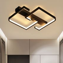 Plafonnier led noir Moderne 19W Petite 30CM Blanc chaud 3000K Lampe de Salon Design géométrique Lampe pour couloir chambre à coucher cuisine - ZMH