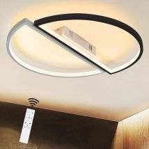 Plafonnier led 55 cm 53 w à intensité variable avec télécommande, lampe de salon, couronne, lampe de salle de bain, lampe de couloir-55536cm - ZMH