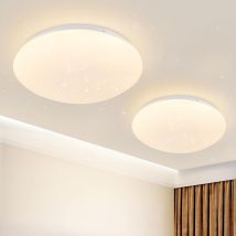 2pcs Plafonnier led plate Blanc - Ronde moderne 3000K blanc chaud Ø16.5CM Lampe de plafond 5W éclairage de plafond design étoilé lampe pour cuisine