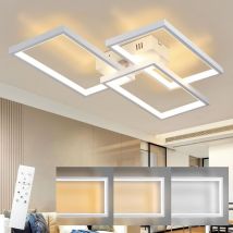 Plafonnier led Salon Plafonnier - 80CM Lampe de salon Moderne Dimmable avec télécommande Lampe de chambre à coucher Rectangle Design métal pour