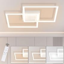 Plafonnier led Variable Lampe de salon - Plafonnier de salon Design moderne Lampe de chambre avec télécommande 52W Lampe de cuisine Plafonnier en