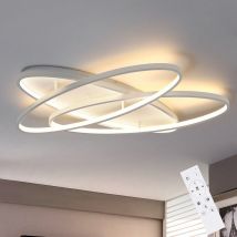 Plafonnier Salon Moderne Dimmable Intérieur 76W Blanc Lampe De Chambre à Coucher Éclairage De Plafond Décoratif avec Télécommande, 62cm pour - ZMH