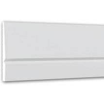 Zócalo Profhome 653806 Rodapié Perfil de estuco Moldura decorativa diseño moderno blanco 2 m