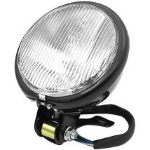 Woosien - Zoll Scheinwerfer Frontleuchte Lampe Motorrad Retro Scheinwerfer Lampe Motorrad Zubehör Retro Schwarz+