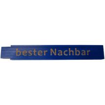 Zollstock 2 m – Buchenholz – blau – 10 Glieder – Genauigkeitsklasse 3 – bester Nachbar