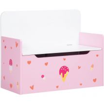 Zonekiz - 2 en 1 baúl de juguetes para niños de +18 meses banco de almacenaje Infantil con tapa de cierre magnética para sala de juego 60x30x50 cm