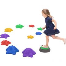 Zonekiz - Kids Stepping Stones, 11 Pieces Balance River Stones for Obstacle Course - Multicoloured