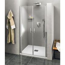 Polysan - zoom porte douche à double aile 1200mm, verre clair