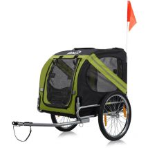 Hundeanhänger Fahrradanhänger für Hunde - in Grün/Schwarz - Silver Frame - Zoomundo
