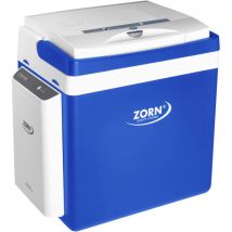 PCE - zorn Cooler z 26 lne 7,8 Ah Glacière à batterie cee: e (a - g) thermoélectrique 12 v, 230 v dc/ac bleu-blanc 25 l Fonction de refroidissement :