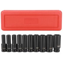 Jeu d'outils à douille à Impact profond de 1/2 pouces, adaptateur de tête à 6 points, outil de réparation, haute dureté 10 pièces - Zoternen
