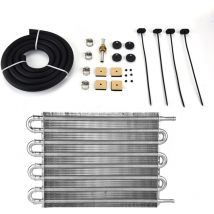 Zoternen Kit radiatori olio motore, radiatore trasmissione universale a 8 file Pratico manuale automatico per auto
