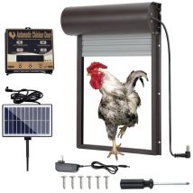Zoternen Porte automatique de poulailler, rideau roulant en métal à énergie solaire, avec minuterie pour volaille de canard